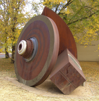 a rusty sculpture