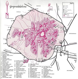 a map showing the path around Arunachala