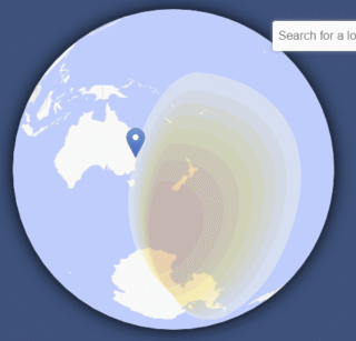 image of the globe with the areas that witnessed the sept 22 solar eclipse shown on it